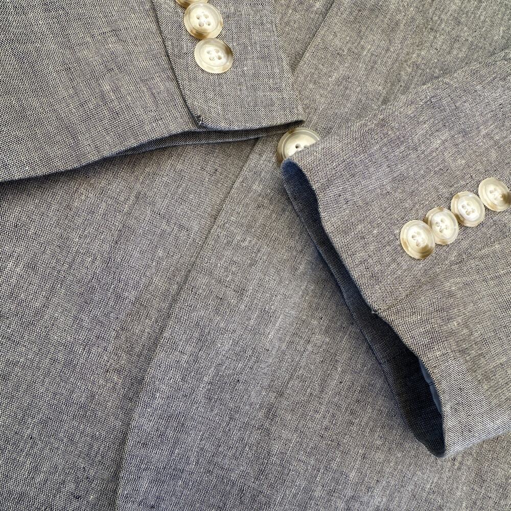 J Crew Ludlow Blazer Mens 36R Gray Somelos Cotton Linen Sport Coat - Picture 12 of 16